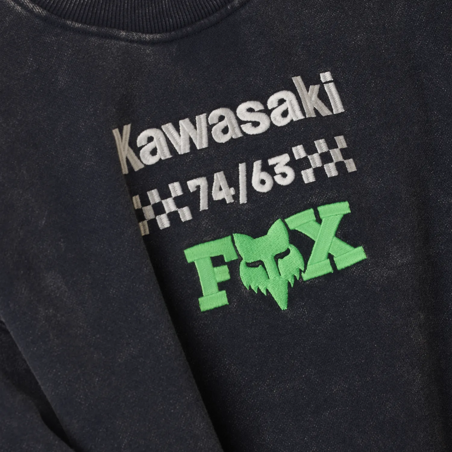 FOX • KAWASAKI HEAVYWEIGHT FLC CREWNECK • BLEU JEANS • 38290-329
