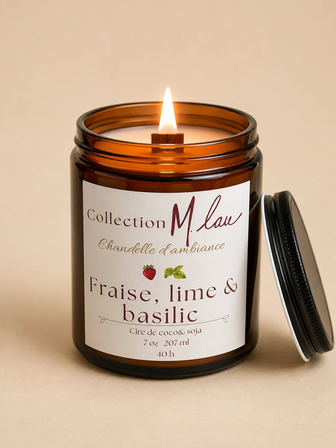 COLLECTION M.Lau • CHANDELLE FRAISE, LIME & BASILIC