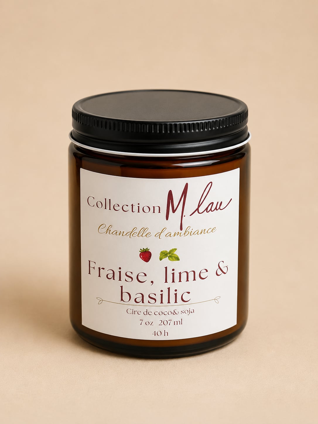 COLLECTION M.Lau • CHANDELLE FRAISE, LIME & BASILIC