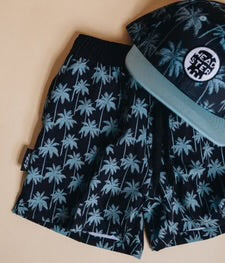 HEADSTER • BOARDSHORT MIDNIGHT PALMIERS STRETCH • NOIR