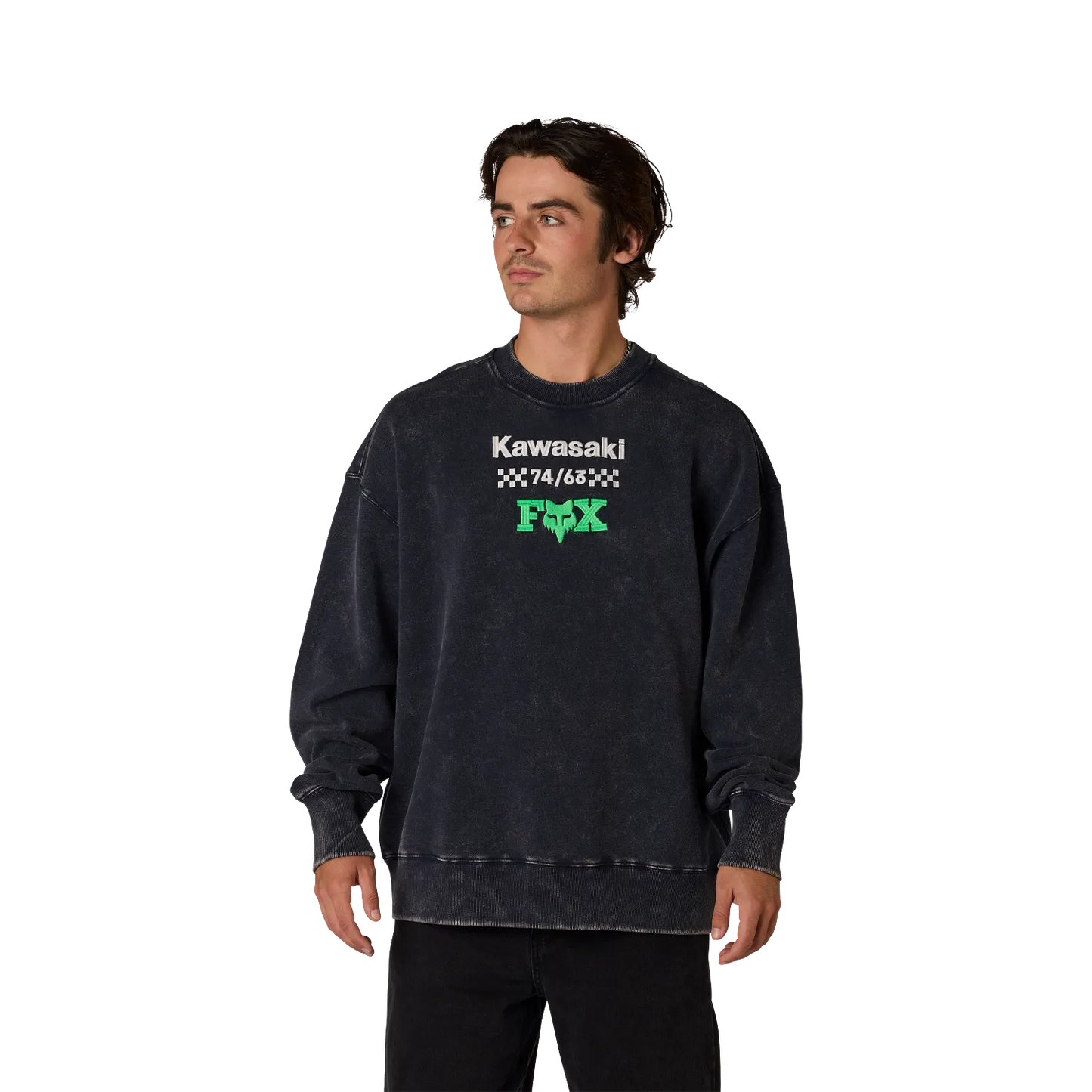 FOX • KAWASAKI HEAVYWEIGHT FLC CREWNECK • BLEU JEANS • 38290-329