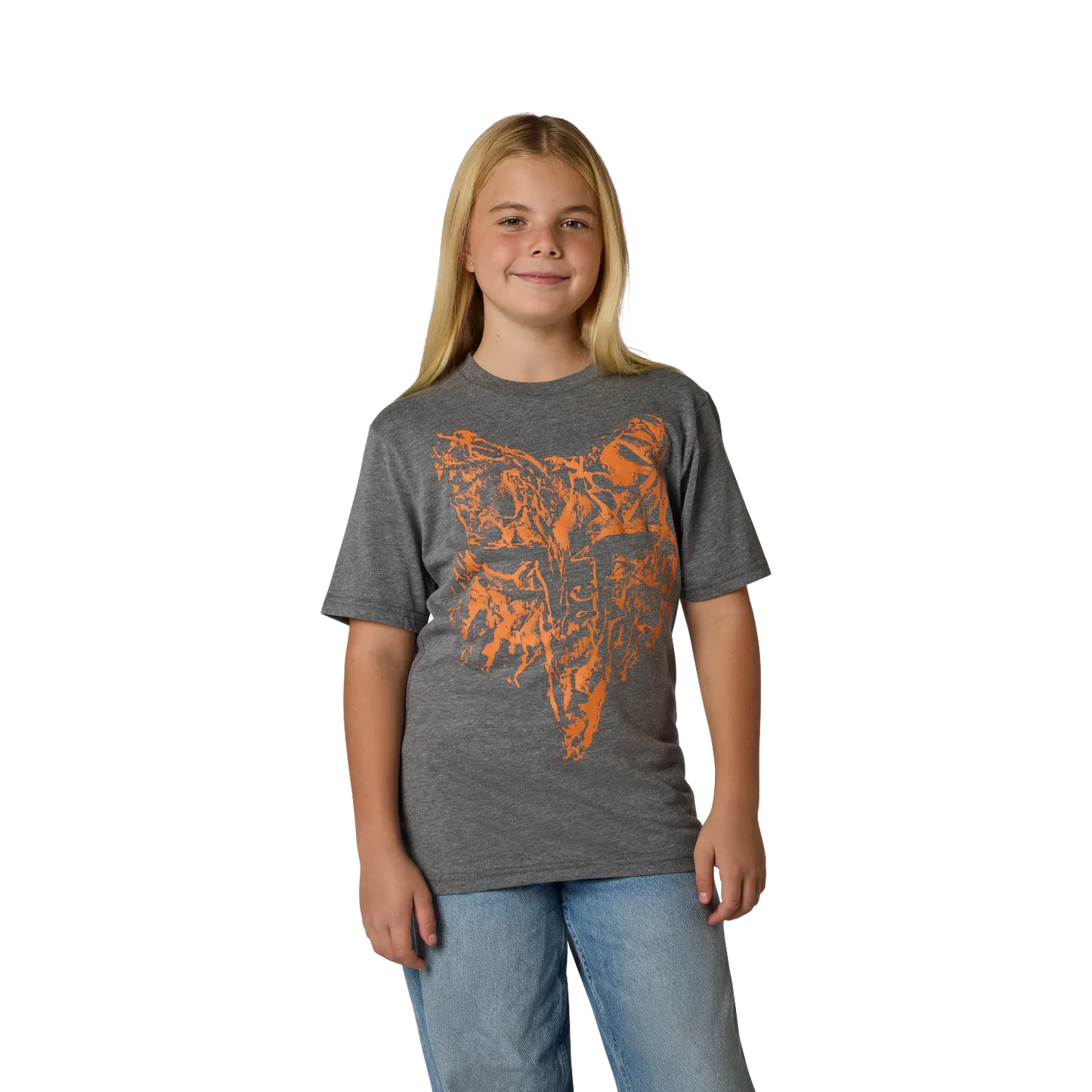 FOX • ENFANT IMAGE PRINT HD SS TEE • GRIS ORANGE • 38452-572