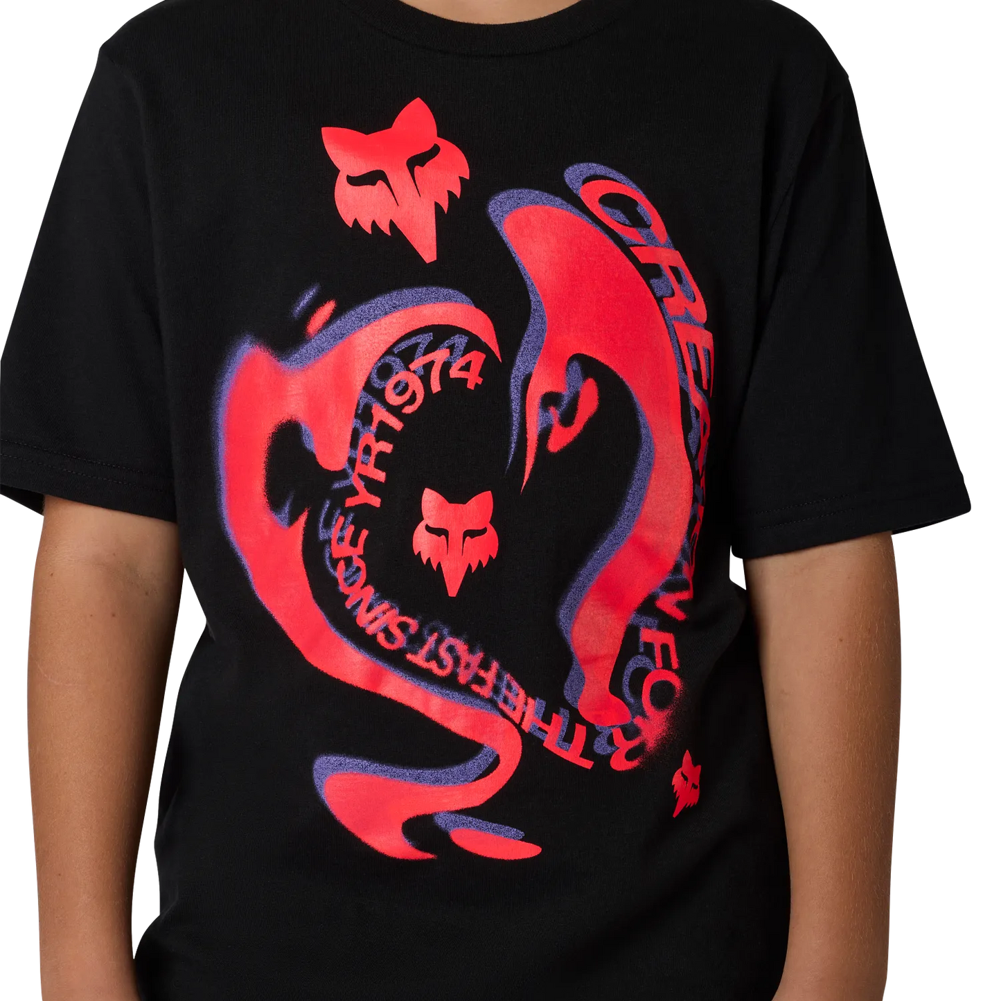 FOX • ENFANTS UNI SEXE • VISION SS TEE • NOIR MAUVE CORAIL • 38436-D95
