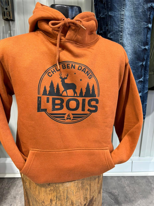 HOODIE • CHU BEN DANS L’BOIS • ORANGE • 12300