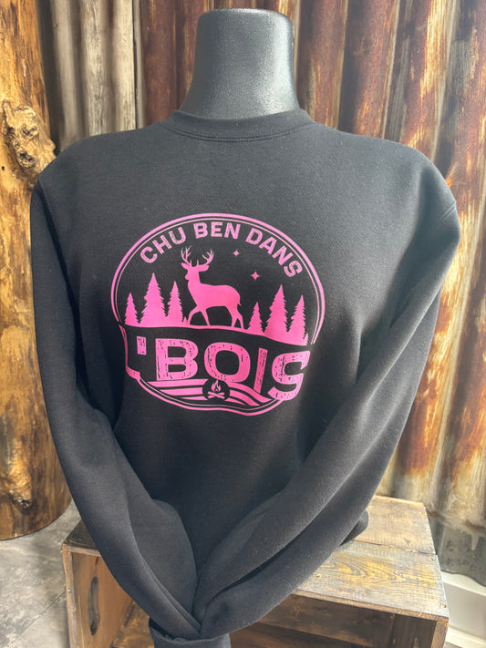 CHU BEN DANS L’BOIS • CREWNECK • ROSE • 13400
