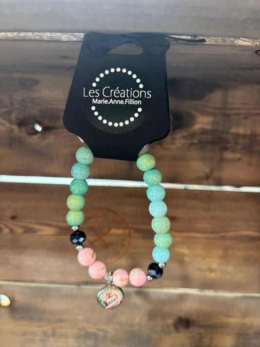 CRÉATION MAF • BRACELET ADULTE • FLAMAND ROSE • 022
