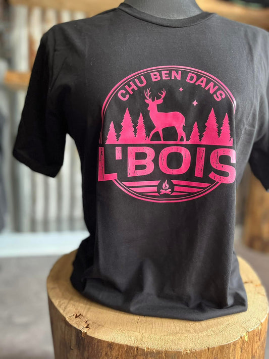 CHU BEN DANS L’BOIS • FEMME • T-SHIRT ROSE • 14100