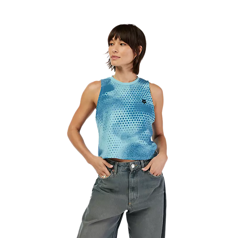 FOX • FEMME AOP BIKER TECH TANK • BLEU • 33595-402